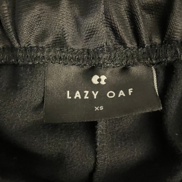 LAZY OAF | Black Track Pant with Checkered Detail (XS) - Picture 6 of 9